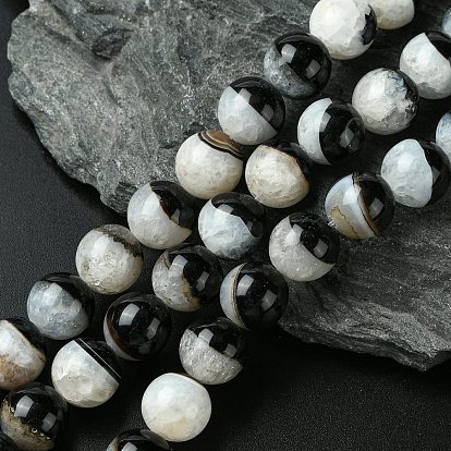 Натуральный кристалл и агата нитей бисера, круглые, окрашенная и подогревом