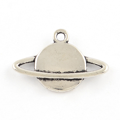 Tibetan Style Alloy Pendants, Cadmium Free & Lead Free, Planet, Universe Space Charms, 15x22x2.5mm, Hole: 1.5mm, about 649pcs/1000g