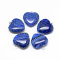 Natural Brazilian Agate Pendants, Dyed & Heated, with Iron Findings, Heart, Platinum