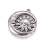 304 Stainless Steel Pendants, Moon with Sun