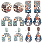 8Pcs 4 Style Handmade Polymer Clay Pendants, Mixed Shape