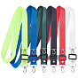 6Pcs 6 Colors Imitation Nylon Mobile Accessories, Cell Phone Lanyards, Adjustable Neck Strap, with Platinum Tone Iron Swivel Clasps & PP Plastic Slide Buckle