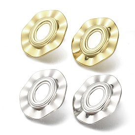 304 Stainless Steel Flat Round Stud Earrings for Women