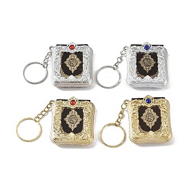 Alloy Keychains, with Plastic Rhinestone, Scripture
