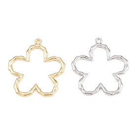 Valentine's Day Alloy Pendants, Flower Charms, Cadmium Free & Nickel Free & Lead Free