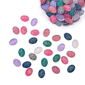 Electroplate Druzy Resin Cabochons, Oval