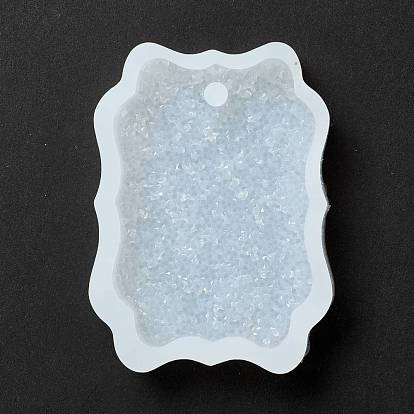 Imitation Embedded Rhinestone Polygon Pendant Silicone Molds, Resin Casting Molds, for UV Resin & Epoxy Resin Jewelry Making