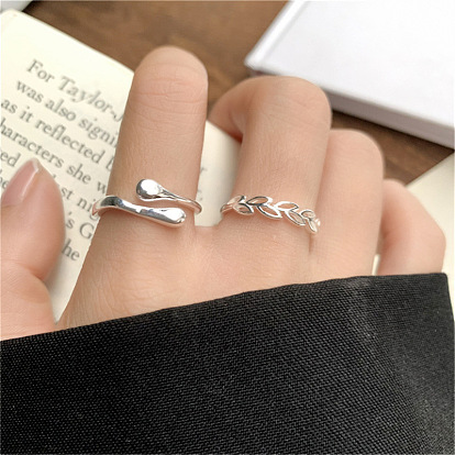 Латунные манжеты открытые кольца для женщин, платина