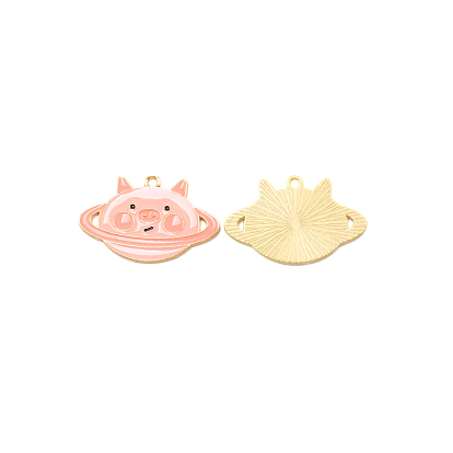 Zinc Alloy Enamel Pendants, Planet Pig