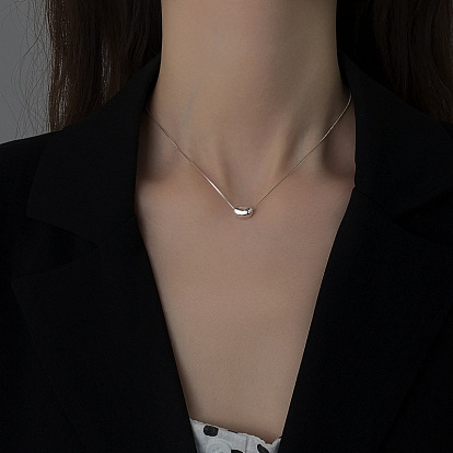 Боб 925 ожерелья из стерлингового серебра с подвесками для женщин, родий