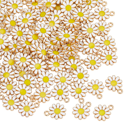 100Шармы из сплава эмали, цветок, золотой свет