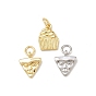 Латунные подвески, подвески в виде торта/треугольного лица, долговечный, без свинца и без кадмия, стойки покрытие, с целью перехода в кольце