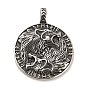 304 подвески из нержавеющей стали, плоский круглый с символом викинга и волком