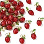 30шт. акриловые подвески лэмпворк, с латунной фурнитурой , клубника