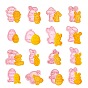 16Pcs Easter Theme Plastic Cookie Cutters, Cookies Moulds, DIY Biscuit Baking Tools, Rabbit & Chick & Egg & Lamb & Flower, Mixed Patterns
