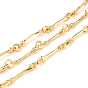 Brass Bar Link Chains, Long-Lasting Plated, Unwelded, Bar & Round, with Spool, Cadmium Free & Nickel Free & Lead Free