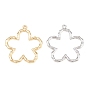 Valentine's Day Alloy Pendants, Flower Charms, Cadmium Free & Nickel Free & Lead Free
