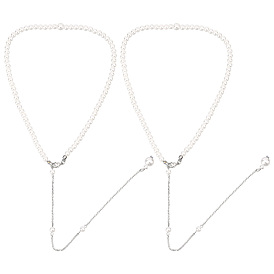 2шт. пластиковая имитация жемчуга бисерный фон ожерелье цепочка для тела, Железная подвеска с кисточками, украшение для тела для женщин, платье с открытой спиной и открытыми плечами