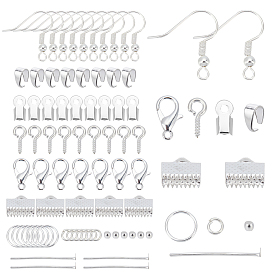 Jewelry Findings Sets, with Brass Earring Hooks, Alloy Lobster Claw Clasps, Iron Snap on Bails & Open Jump Rings