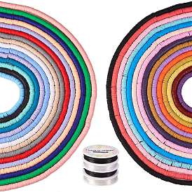 Наборы для изготовления браслетов своими руками, в том числе 30 нитки бусины из полимерной глины ручной работы и 4 бусины эластичные хрустальные нити