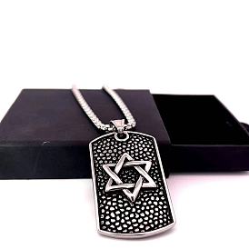 Винтажные ожерелья из нержавеющей стали со звездой Давида для мужчин и женщин