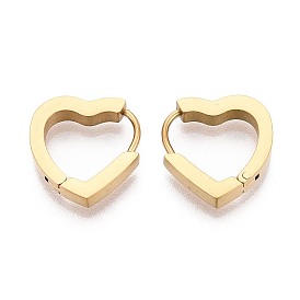 Серьги из 304 нержавеющей стали, сердце, ионное покрытие (ip)