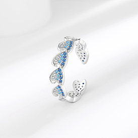 Латунные микро проложить манжеты кольца кубического циркония, волна, без кадмия, без никеля и без свинца