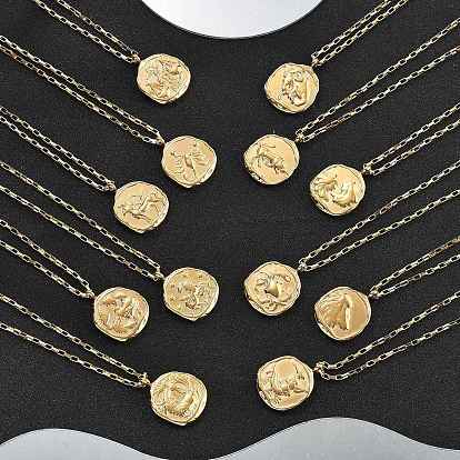 304 ожерелья с подвесками в виде созвездий из нержавеющей стали, реальный 18 k позолоченный