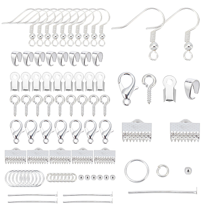 Jewelry Findings Sets, with Brass Earring Hooks, Alloy Lobster Claw Clasps, Iron Snap on Bails & Open Jump Rings