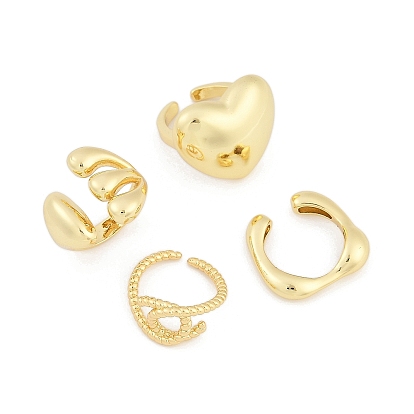 Латунь манжеты кольца, широкие кольца для женщин, реальный 18 k позолоченный