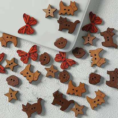 Сандерс деревянные 2-отверстие кнопки