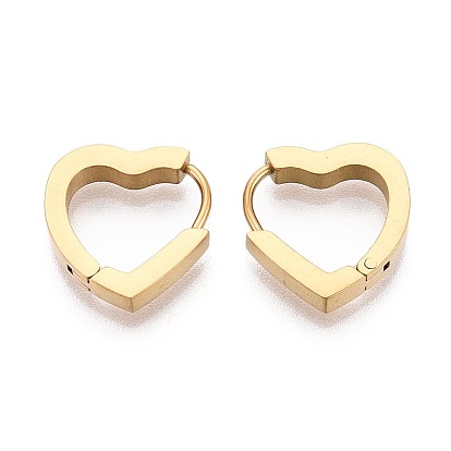 Серьги из 304 нержавеющей стали, сердце, ионное покрытие (ip)