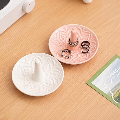 Керамическая безделушка, круглая тарелка для украшений, лоток для хранения колец, , серьга