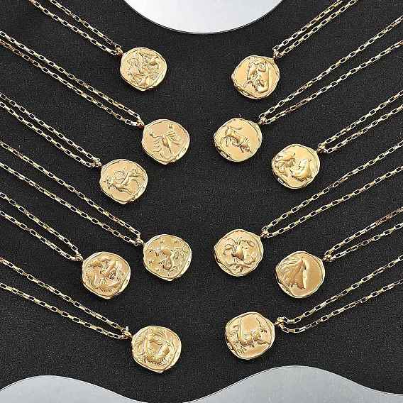 304 ожерелья с подвесками в виде созвездий из нержавеющей стали, реальный 18 k позолоченный