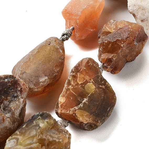 Нити необработанных грубых натуральных бусин из ботсванского агата, самородки