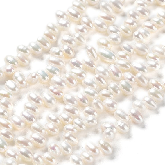 Natural Cultured Freshwater Pearl Beads Strands, Rice