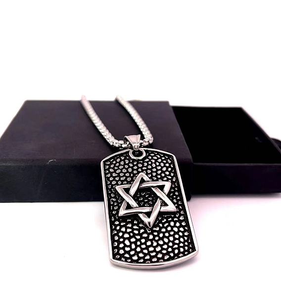 Винтажные ожерелья из нержавеющей стали со звездой Давида для мужчин и женщин