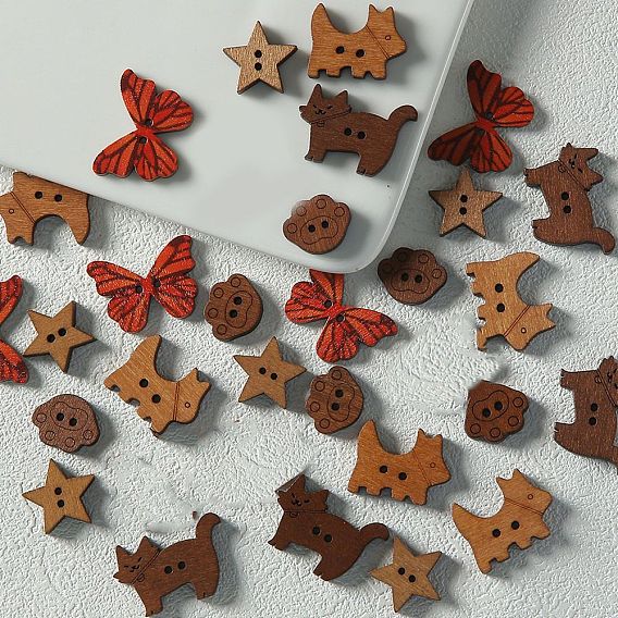 Сандерс деревянные 2-отверстие кнопки