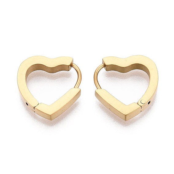 Серьги из 304 нержавеющей стали, сердце, ионное покрытие (ip)