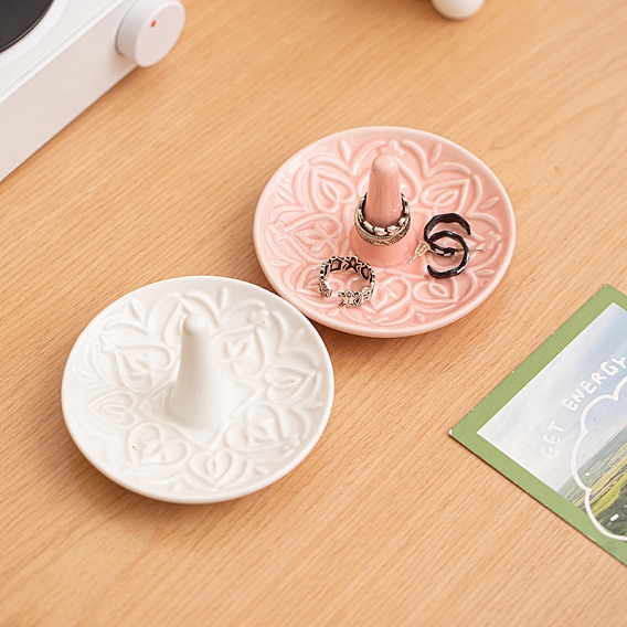 Керамическая безделушка, круглая тарелка для украшений, лоток для хранения колец, , серьга