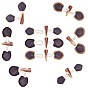 Resin Button, PU Leather Thread Horn Toggle Button, Sewing Accessories, 1-Hole, Dyed, Triangle