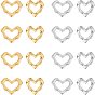 16Pcs 304 Stainless Steel Linking Rings, Heart