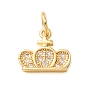 Breloques en laiton zircon cubique transparent, charmes de la Couronne