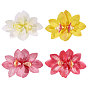 PVC Alligator Hair Clips, Flower, with Alloy Hair Clips