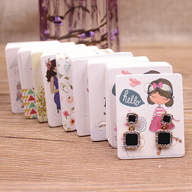 100Pcs Paper Earring Display Cards, Jewelry Display Cards for Earring Storage, Rectangle