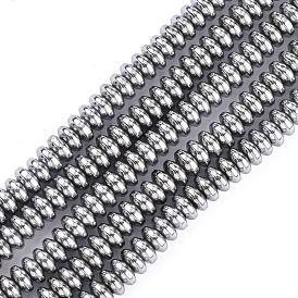 Non-Magnetic Synthetic Hematite Beads Strands, Grade A, Rondelle