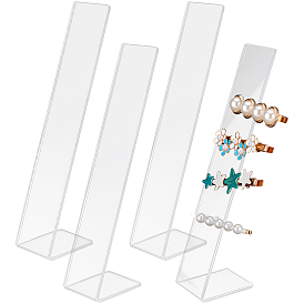 4 шт. прозрачных акриловых подставок для шпилек с наклонной спинкой, держатели для заколок для волос в форме буквы L, прямоугольные