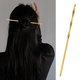 Brass Hair Sticks, Twist Bar Shape, Updo Hair Pins Clips, Vintage Decorative for Hair Diy Accessory