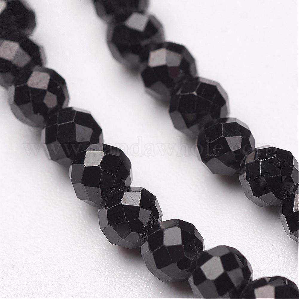 Natural Grade AAA Black Spinel Gemstone Round Beads For Jewelry Making 15"Strand