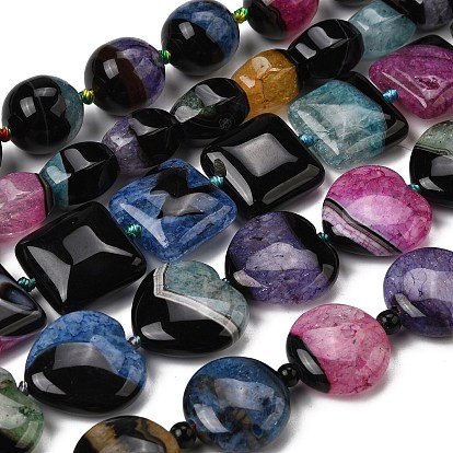 Природный агат бисер нитей, окрашенная и подогревом, разнообразные